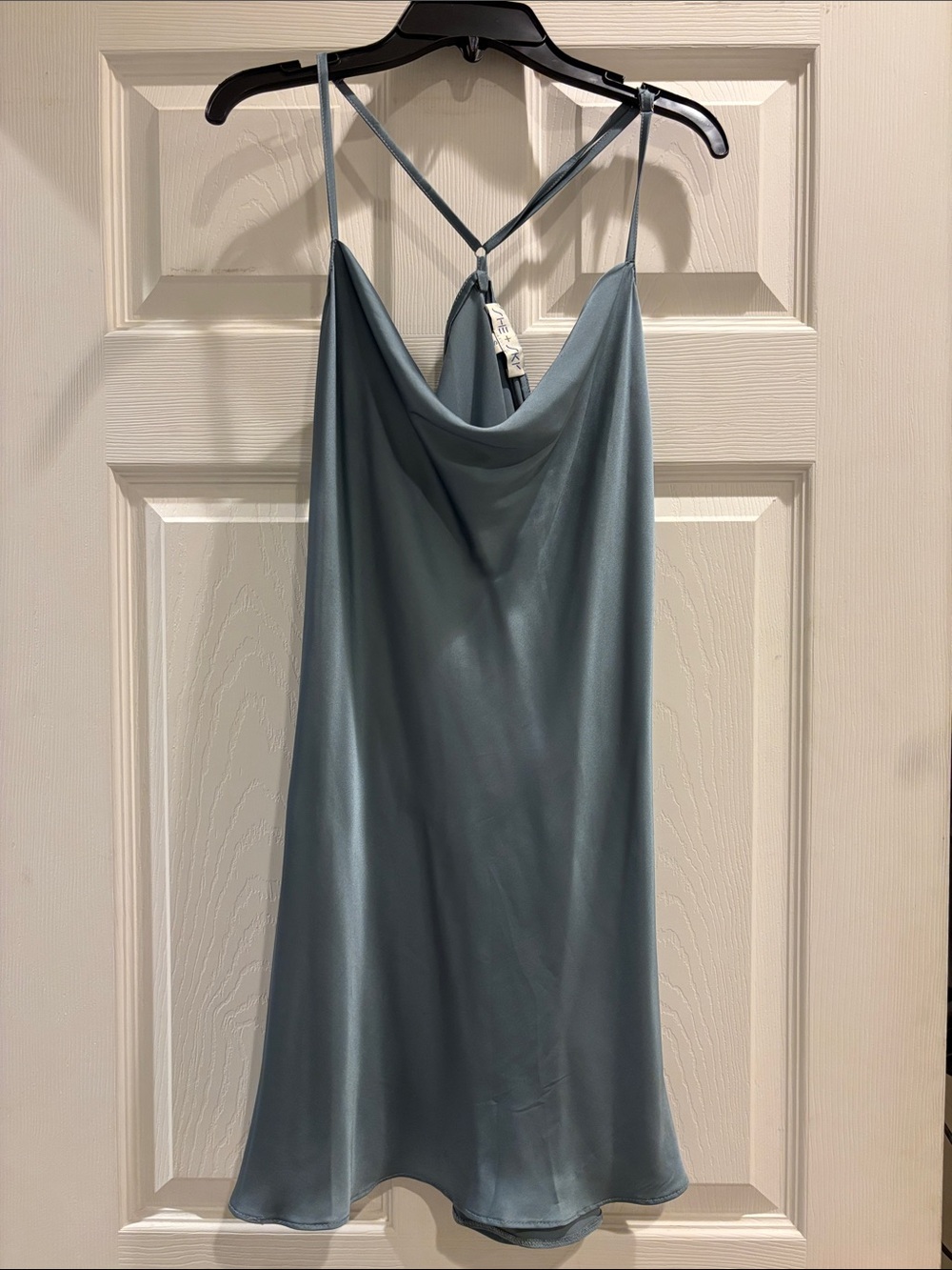 She + sky satin dress